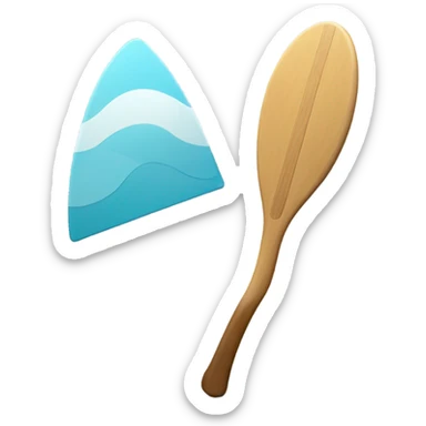 A very simple paddle icon with a small wave motif sticker