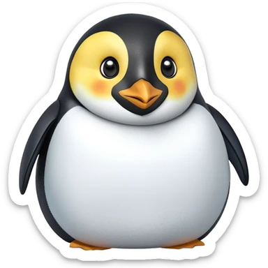 cinematic-adult-emperor-penguin-portrait-emoji,-head-tilted-playfully-and-inquisitively,-with-glossy,-pristine-plumage,-sparkling-eyes-filled-with-curiosity,-simplified-yet-irresistibly-adorable-features, black face sticker