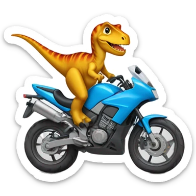 Un dinosaurio montando en moto sticker