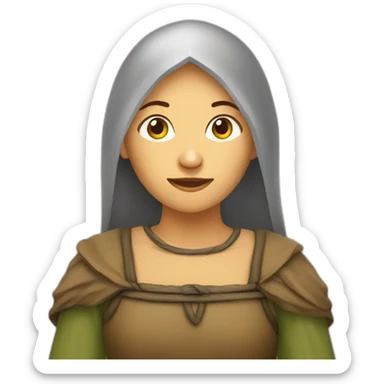 medieval woman peasant sticker