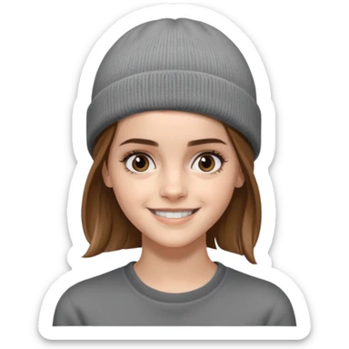 emma watson wearing gray beanie sticker