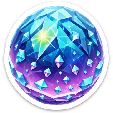 Crystal Planet, surface covered in glowing crystals. sticker