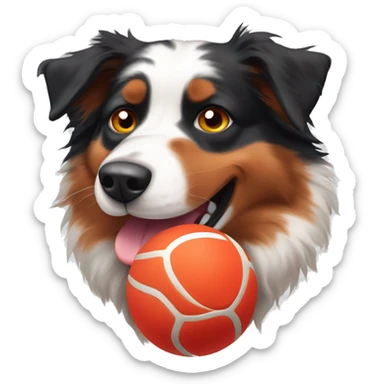 Australian shepherd red tri chasing a ball sticker