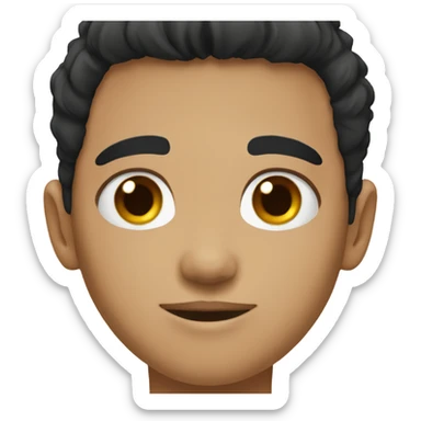 Boy with black hair and brown eyes sticker