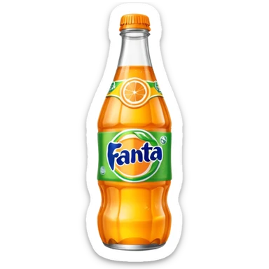Una botella de cristal con el logo de Fanta con Fanta de limón dentro de color amarillo AMARILLA eres tonto sticker