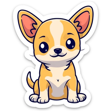 sad Chihuahua puppy with downturned expression sticker