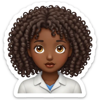 Curly hair girl with gassy and she is dark skin sticker