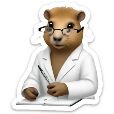 Capybara researcher 3.4 turn sticker