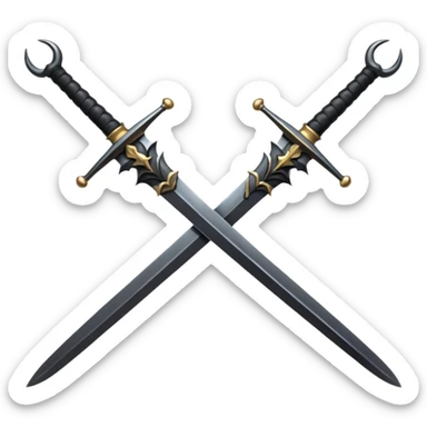 black crossed swords sticker