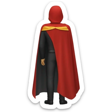 red hero cape back view sticker
