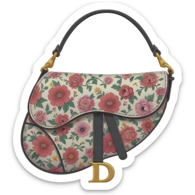 floral dior saddle bag sticker