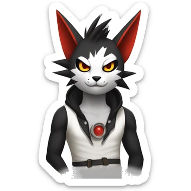 Black Cool Edgy Anthro Zangoose Litten Fakémon  sticker