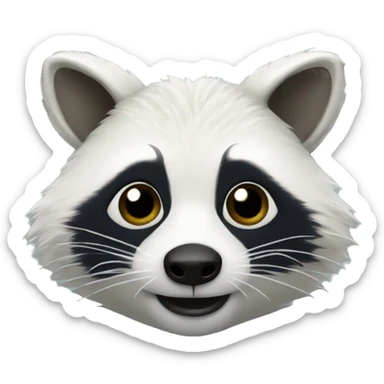 a white raccoon sticker