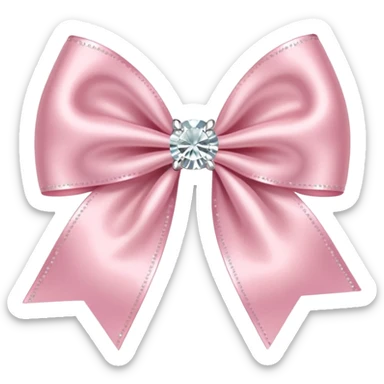 light pink bow with diamonds sticker