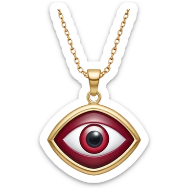 Evil-eye necklace Burgundy sticker