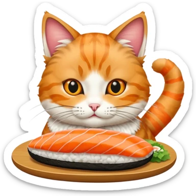 Cat whit sushi sticker