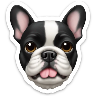 A black French bulldog with fluffy face fur  sticker
