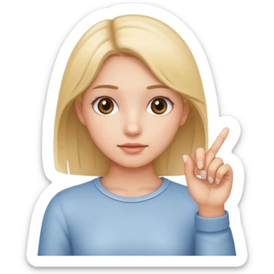 Emoji of a girl showing something is small with thumb and index finger close together sticker