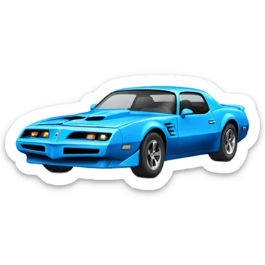 Blue trans am car sticker