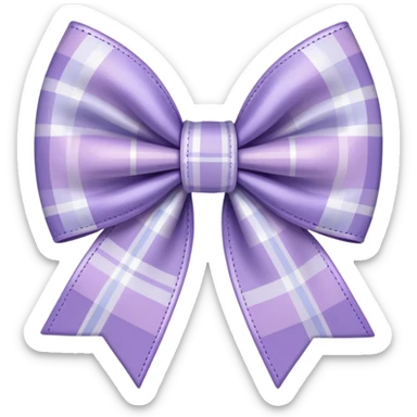 pastel purple plaid bow sticker