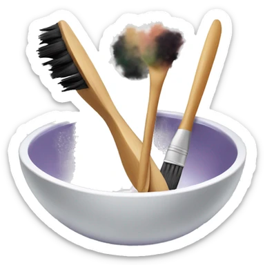 Empty hair dye bowl and brush sticker