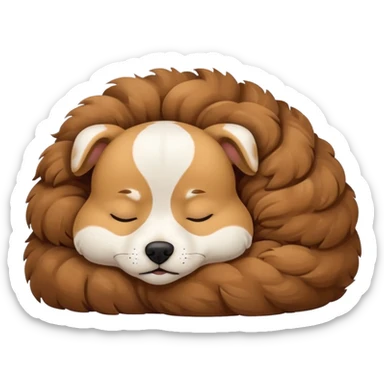 Fluffy doggy sleeping sticker