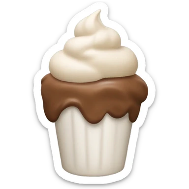 Brown whipped cream sticker