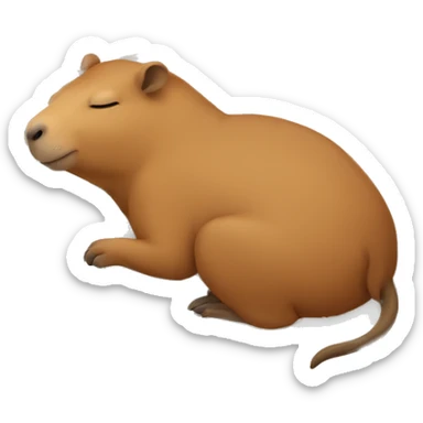 capybara sleeping in bed sticker