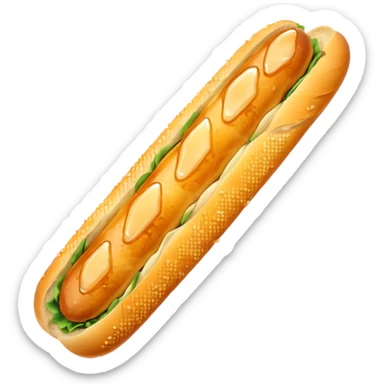 French baguette covered in honey and garlic sticker