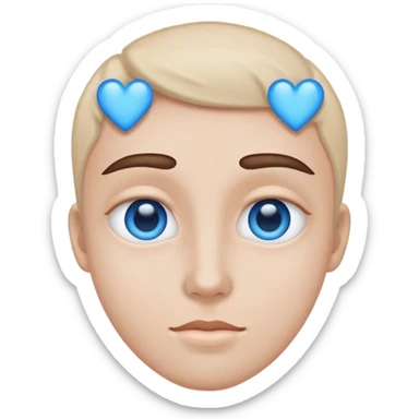 emoji face blue hearts instead of eyes sticker