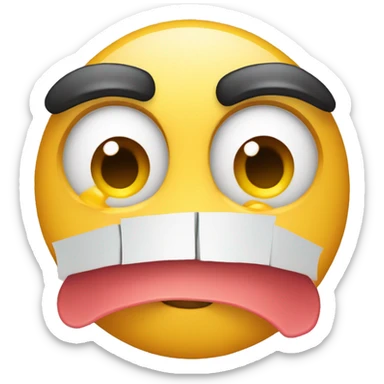 Emoji with tearing up eyes that is studying  sticker