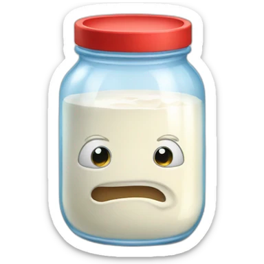 Lightning McQueen in jar with milk sticker