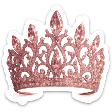 pink crystal tiara, glamorous and stylish sticker