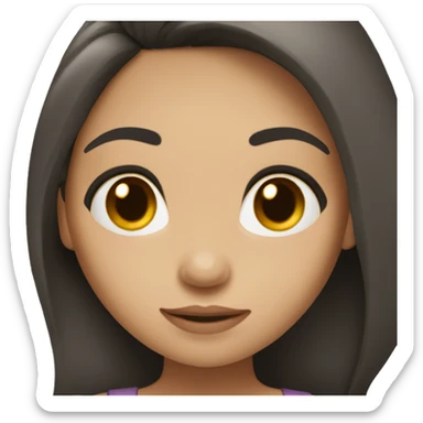 girl with light skin tone and long black brown hair sticker