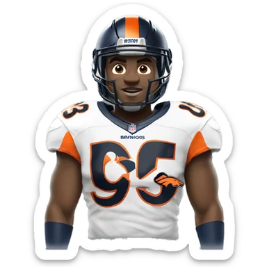 NFL football player, Denver broncos, tackle   sticker
