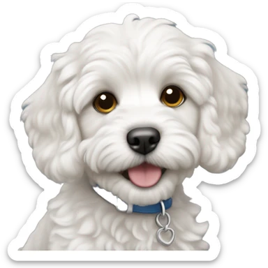 White Cavapoo puppy sticker