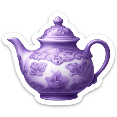 violet and lavender detailed porcelain  tea pot  sticker