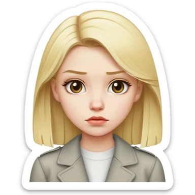 Chica rubia pija, con ropa de marca y borde  sticker