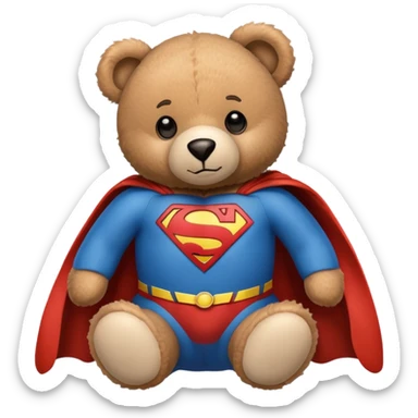 Teddy bear superman sticker