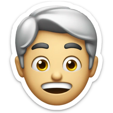 One eybrow rised with a scared open mouth overall concerned exression sticker