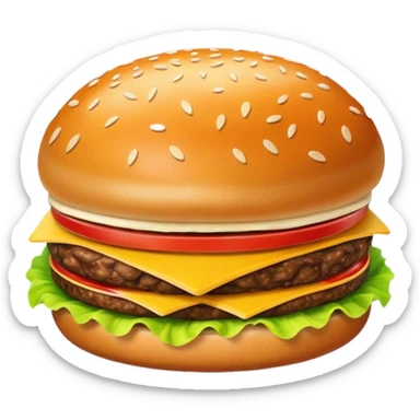 A hat burger sticker
