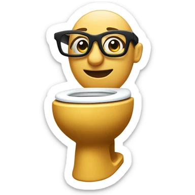 Skibidi toilet with glasses sticker