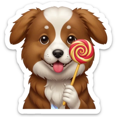 Cute dog with lollipop  sticker