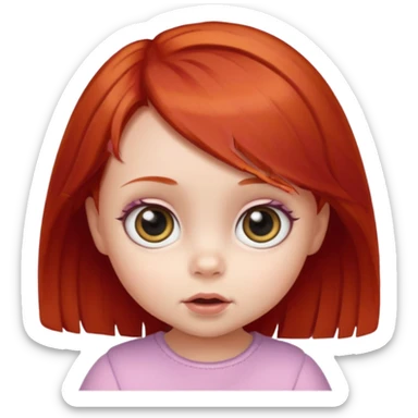 red hair baby girl big yes sticker
