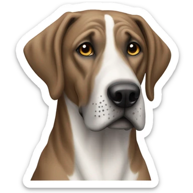 Brown and white grey hound mastiff sticker