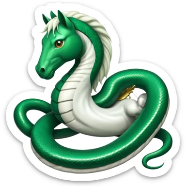 I need a slytherin inspired emoji (like emerald green and snakes) and something with a horse sticker