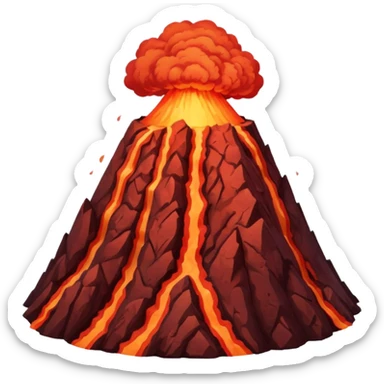 Create a volcano with its eyes tightly shut red face sticker