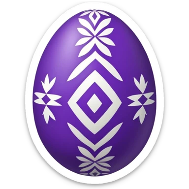 decor egg, symmetry pattern, purple sticker