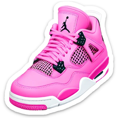 Jordan 4 pink with small pink bow on the back  sticker