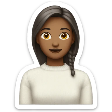Girl dressed in white jumper sticker